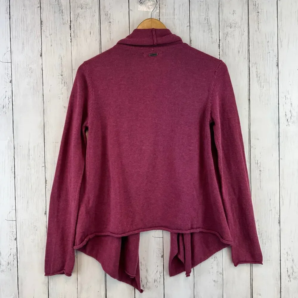 prAna Purple Georgia Wrap Cardigan Organic Cotton Relaxed Fit Open Front Size XS